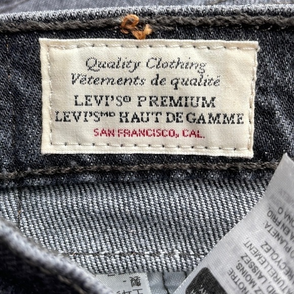 Levi’s premium high-rise cutoff jean shorts black sz 23 summer vacation - Picture 3 of 11